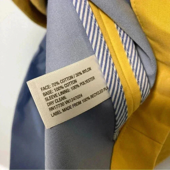 NWT Isaac Mizrahi beige corduroy collar yellow cotton rain coat jacket - Picture 9 of 16